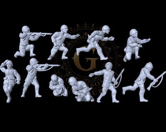 WW2 Red Army Conscripts X10  28mm 1/56