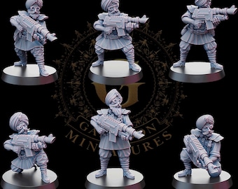 Trench Crusade Compatible Last Krieg Mercenary Sikhs, Laser Guns X6 32mm