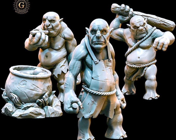 Cooking Trolls (Bert, William, Tom) from The Hobbit - 28mm 1/56