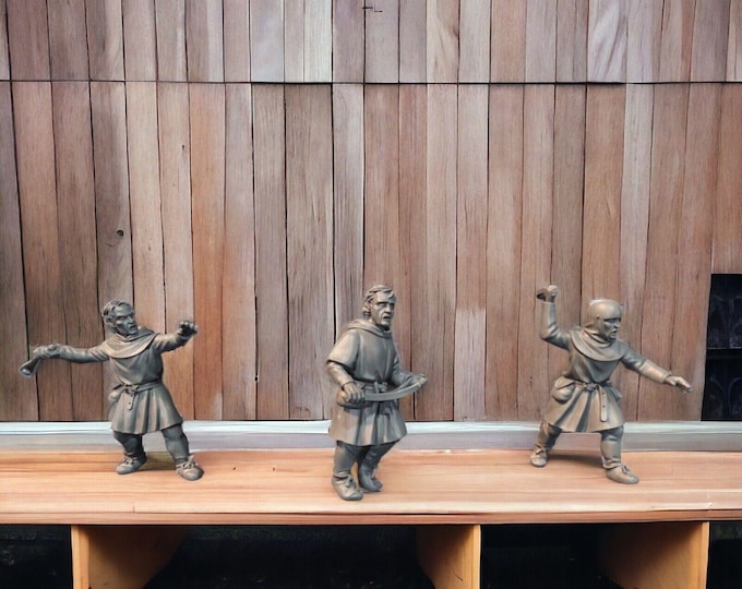 Medieval Peasant Slingers- MESBG, LOTR 28mm 1/56