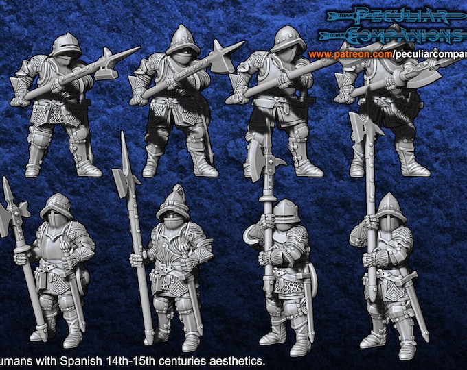 Medieval Spanish Empire Heavy Infantry, 28mm 1/56