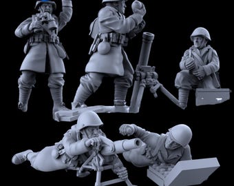 Greek Army Medium and Light Mortar Teams : 28mm