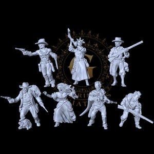 Wild West Vampires 28mm/32mm Weird West Unpainted Resin Miniatures