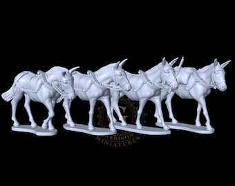 Mule Team X4: 28mm Wargaming Miniatures