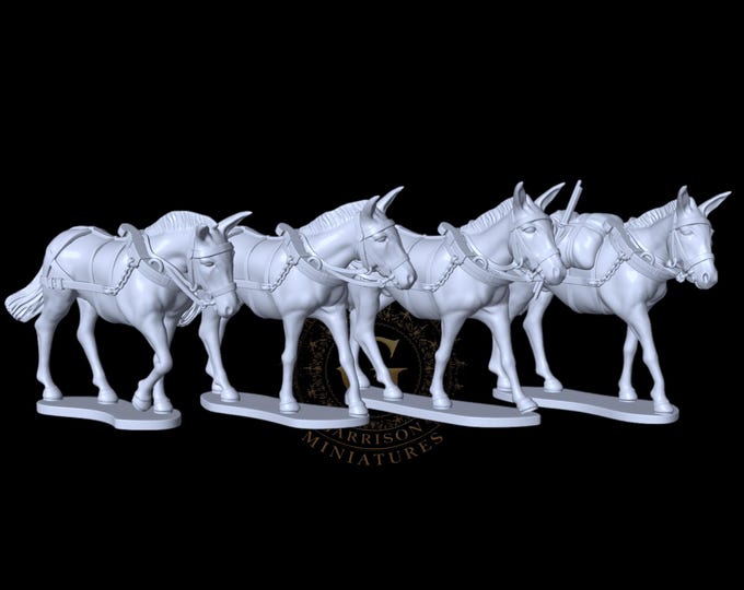 Mule Team X4: 28mm Wargaming Miniatures