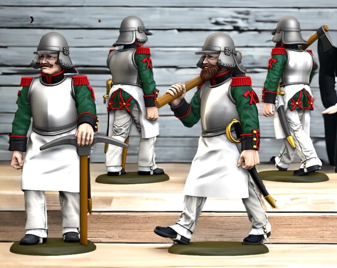 Artillery Sappers / Engineers Warsaw Grand Duchy Napoleonic  28mm 1/56