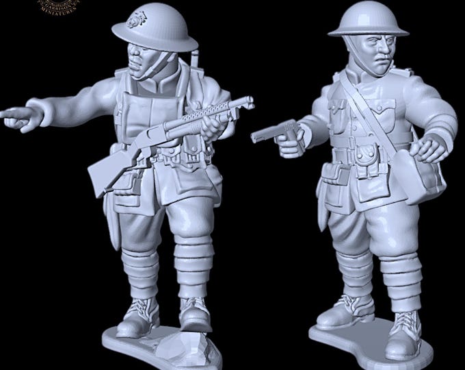 WW1 USMC American Expeditionary Force HQ,  Belleau Wood 1918 28mm 1/56