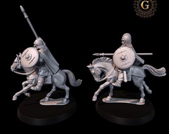 Mounted. Armoured Vendel Warriors Spears Set 3 28mm