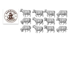 HO Scale Wild West 1/87 Unpainted Resin Cattle Herd Miniatures Train Layout