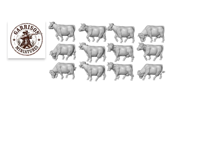 HO Scale Wild West 1/87 Unpainted Resin Cattle Herd Miniatures Train Layout
