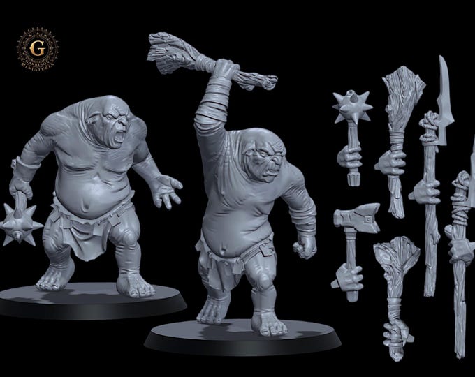 Trolls with Hand Weapons  28mm  1/56