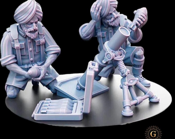 WWII Indian Sikh Mortar Unit 28mm 1/56