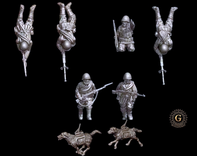 Red Army Anti Tank Teams & Dogs, 28mm 1/56