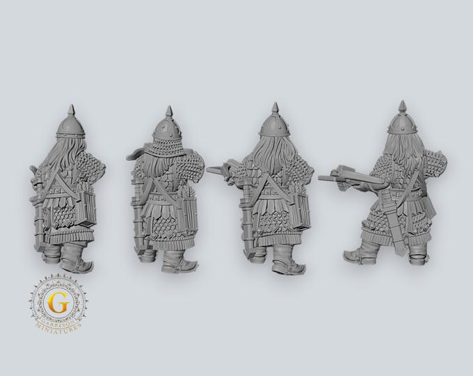 28mm Unpainted Resin Dwarf Crossbowmen Miniatures