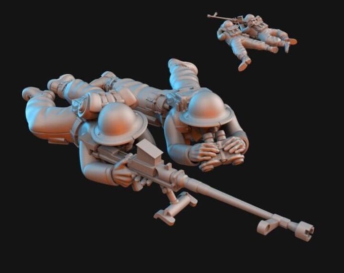 WW2 British Army Anti-Tank Unit ideal Bolt Action 28mm 1/56 Wargames and Collectors Figures by Kyoushuneko for Garrison Miniatures