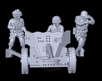 WW2 US Airborne 57mm AT Cannon : 20mm and 28mm