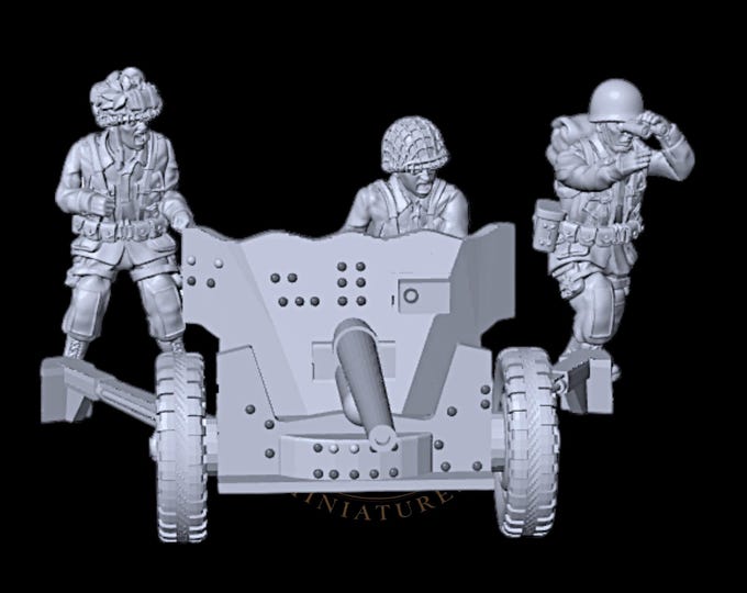 WW2 US Airborne 57mm AT Cannon : 20mm and 28mm