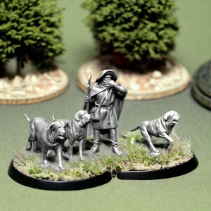 Medieval Iberian Shepherd and Spanish Mastiffs, 28mm 1/56 Wargames and Collectors Figures by Reconquer Designs for Garrison Miniatures