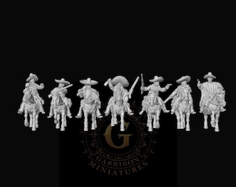 Mexican Outlaws X7 Mounted 1:87 HO Scale