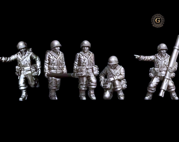 WW2 US Medics, Stretcher Bearers ideal Bolt Action 28mm 1/56 Wargames and Collectors Figures by 3DB for Garrison Miniatures