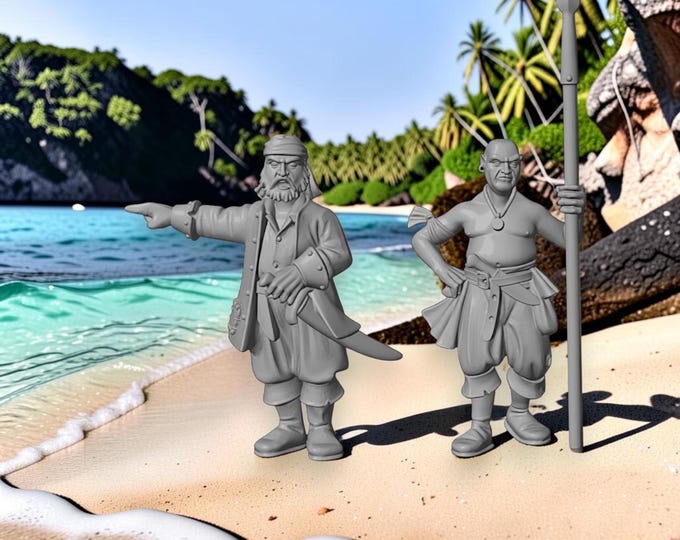 Pirate Commanders 28mm Unpainted Resin Miniatures Pirates Wargaming RPG D&D
