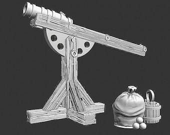 Medieval Mounted Cannon 28mm 1/56