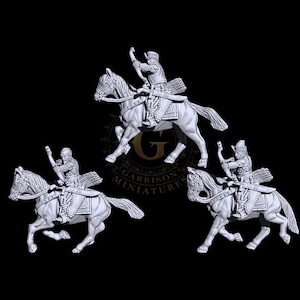 Medieval Russian Cossack Mounted Archers X3 28mm 1/56 Wargames Collectors Figures by PC for Garrison Miniatures