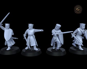 Medieval Knights on Foot Set 1 - 28mm 1/56