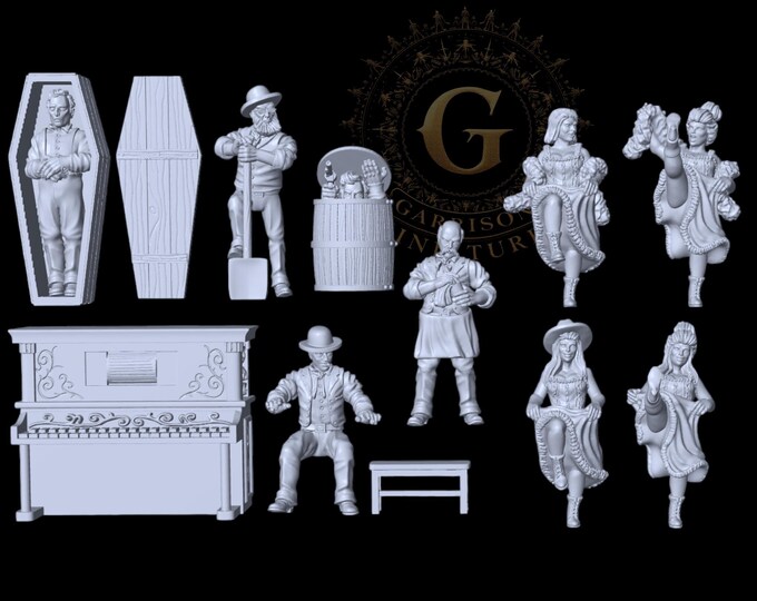 Wild West Saloon Patrons Set, 28mm/32mm