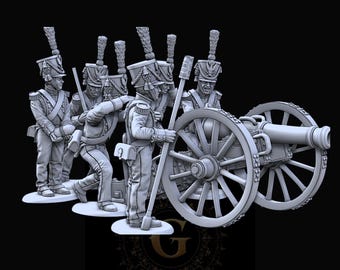 Grand Duchy Warsaw Foot Artillery 1807-14 Firing -  28mm