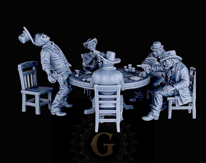 Poker Players 1:87 HO Scale Old West Model Railroad Railway Layout Figures