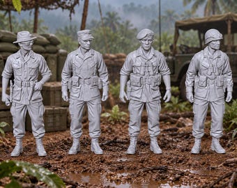 US Marines Officers X4 Vietnam War  28mm Wargame & Display Miniatures