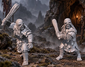 Half Trolls X2 28mm Fantasy Unpainted Resin Wargame Miniatures
