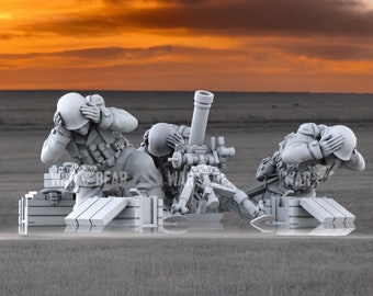 WW2 US Pacific Theater Medium Mortar Set 1  28mm 1/56