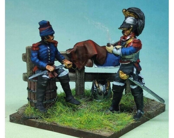 Napoleonic French Cuirassiers Camp Vignette  28mm 1/56