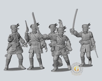 Union Officers on Foot X4 28mm