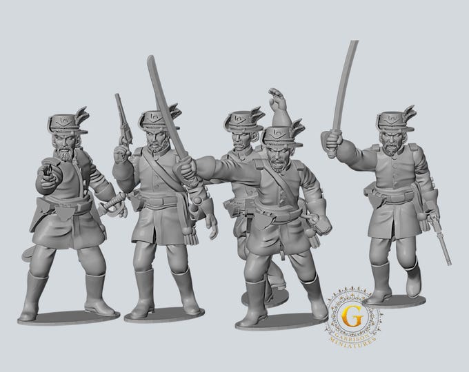 Union Officers on Foot X4 28mm