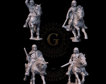 Mounted Carolingians with Hand Weapons X4:  28mm