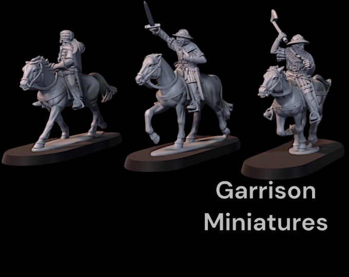 Mounted Medieval Scottish Hobilars Hand Weapons  28mm 1/56