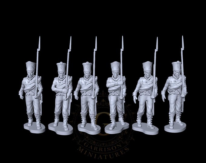 Prussian Fusiliers Marching X6: 28mm