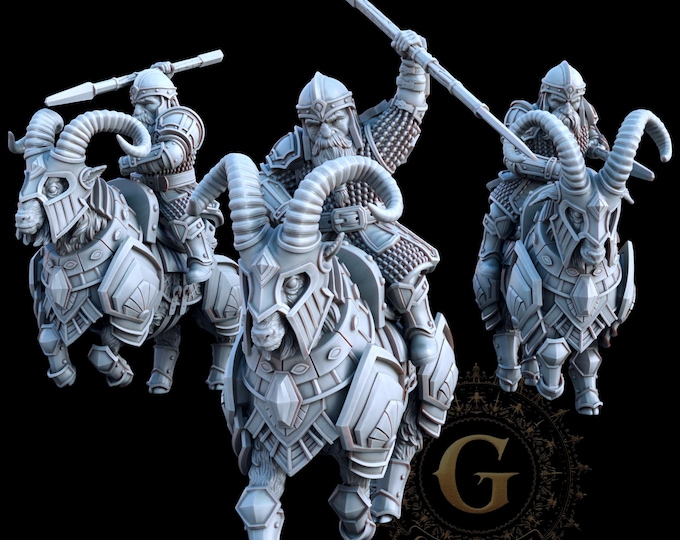 Dwarf Mountain Goat Riders X3: 28mm