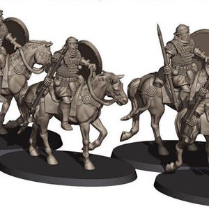Roman Empire Equites Legionarii X4 Saga Carthage Hail Caesar 28mm 1/56 Unpainted Wargames Collectors Figures by RW for Garrison Miniatures