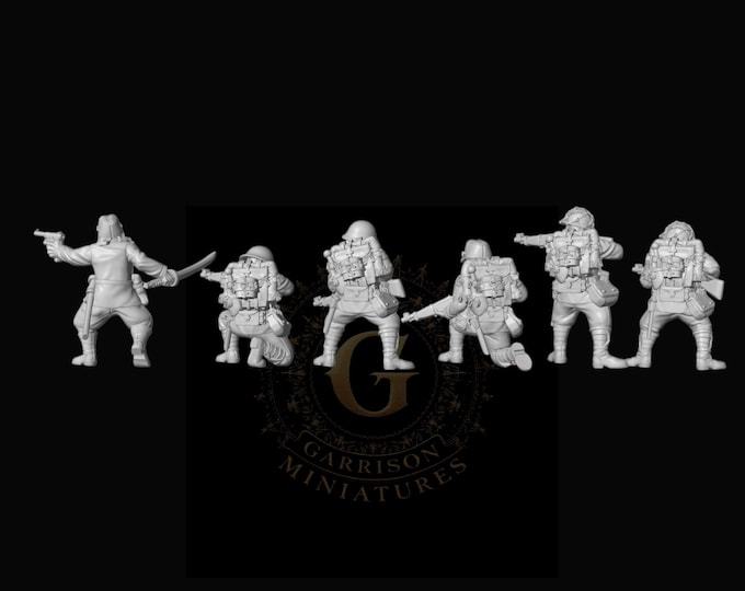 Japanese Infantry Rifles and Officer: 28mm & 20mm