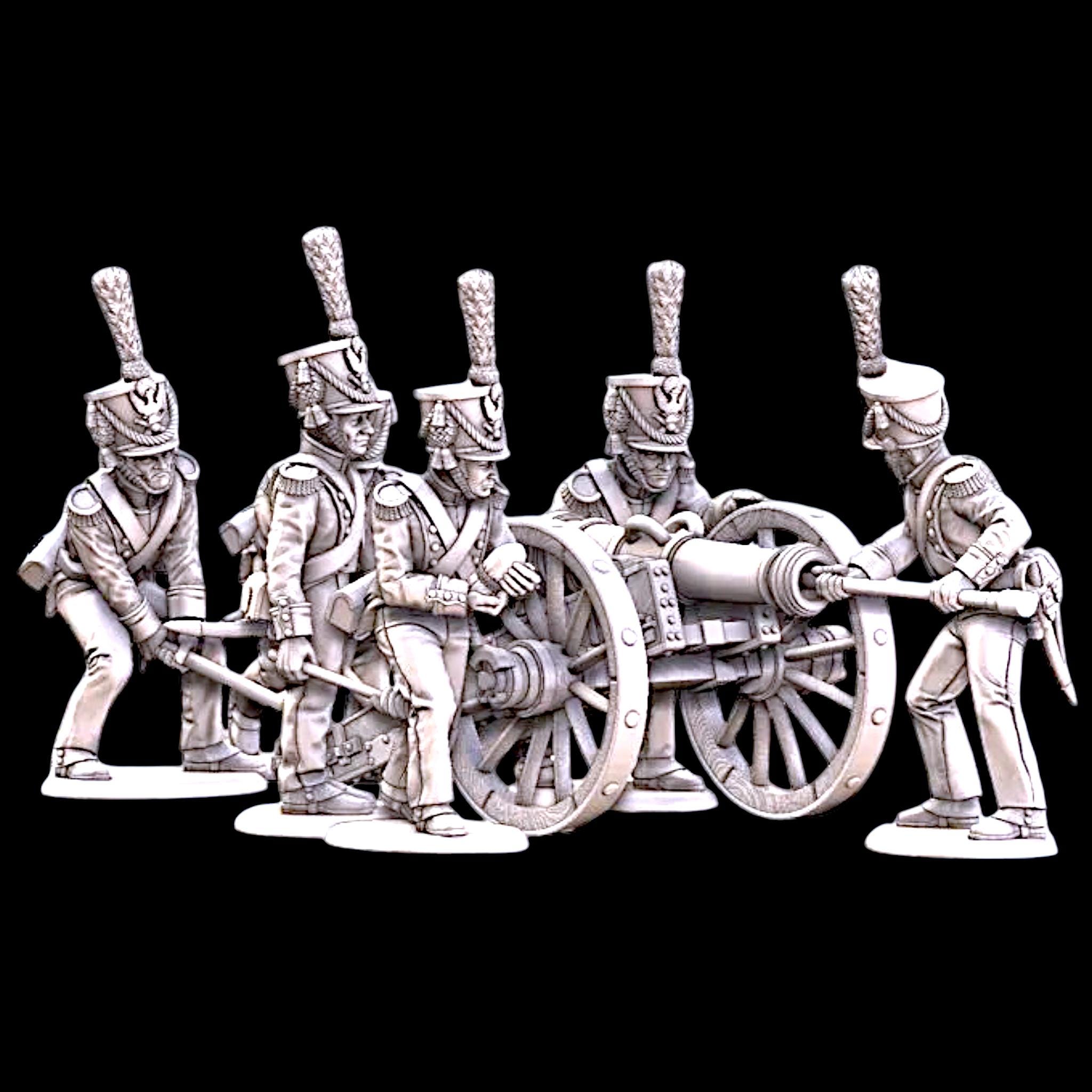 Napoleonic Grand Duchy Warsaw Foot Artillery 1807-14 Loading -  28mm 1/56 Wargames and Collectors Figures by Garrison Miniatures