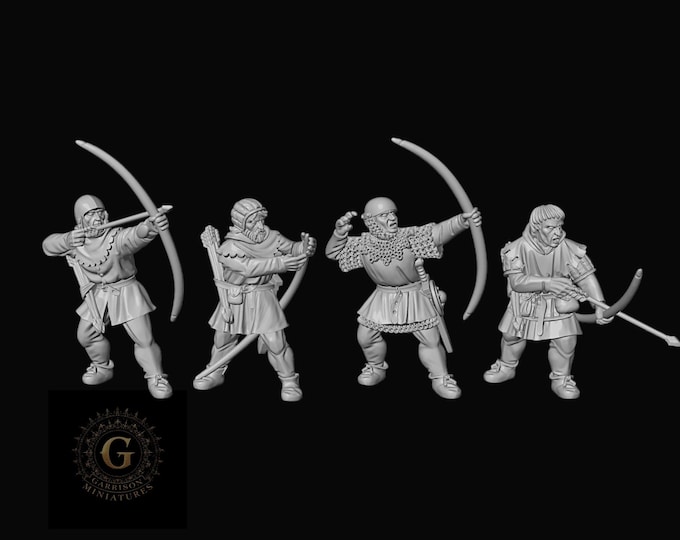 Archers X3 Set 1: 28mm Medieval Unpainted Resin Wargame Miniatures