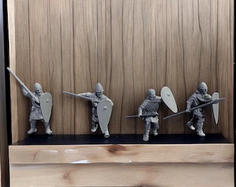 11thC Norman Unarmored Spearmen 28mm 1/56