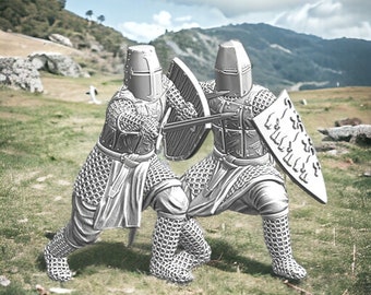 Medieval Knights in Battle 28mm 1/56