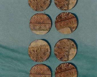 WW2 etc UNPAINTED Urban Circular Bases X 8 50mm
