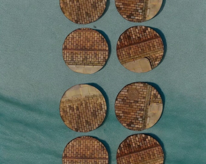 WW2 etc UNPAINTED Urban Circular Bases X 8 50mm ideal Bolt Action Wargames  Wargames and Collectors Figures by  Garrison Miniatures