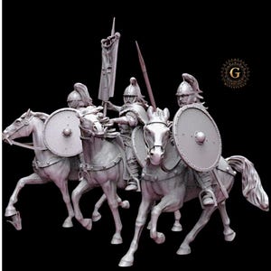 Pelayo and Asturian-Visigothic Command, x3 28mm 1/56 Wargames and Collectors Figures by Reconquer Designs for Garrison Miniatures